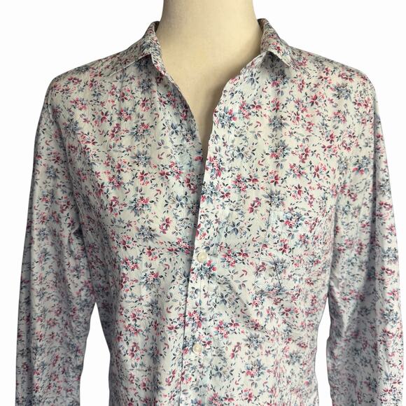 Frank And Eileen Barry Tailored Button Up Top Women's Floral Large Bohemian Boho - Picture 3 of 10